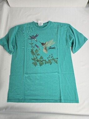 Vintage Buffalo Cal Cru Colorado Hummingbird Travel Souvenir T-shirt Size L